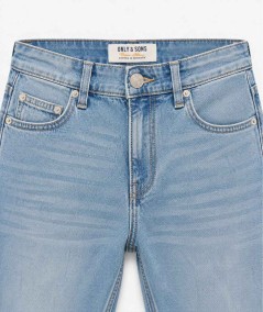 Jeans slim para hombre Only & Sons LOOM 22035671 Washed Black con cintura media y tejido elástico.