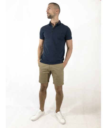 Bermuda para hombre Old Taylor 31130 tipo chino Regular Fit en algodón elástico con bajos vueltos ajustables, cómoda y perfecta