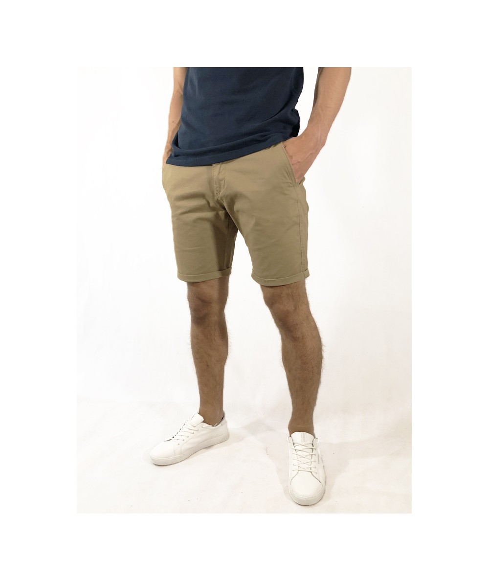 Bermuda para hombre Old Taylor 31130 tipo chino Regular Fit en algodón elástico con bajos vueltos ajustables, cómoda y perfecta