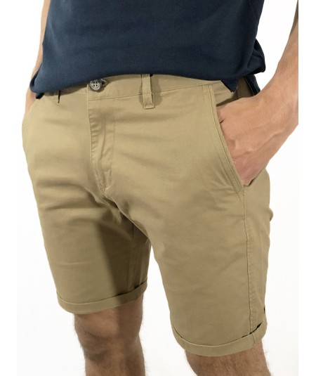 Bermuda para hombre Old Taylor 31130 tipo chino Regular Fit en algodón elástico con bajos vueltos ajustables, cómoda y perfecta