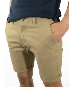 Bermuda para hombre Old Taylor 31130 tipo chino Regular Fit en algodón elástico con bajos vueltos ajustables, cómoda y perfecta