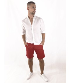 Bermuda para hombre Old Taylor 31130 tipo chino Regular Fit en algodón elástico con bajos vueltos ajustables, cómoda y perfecta